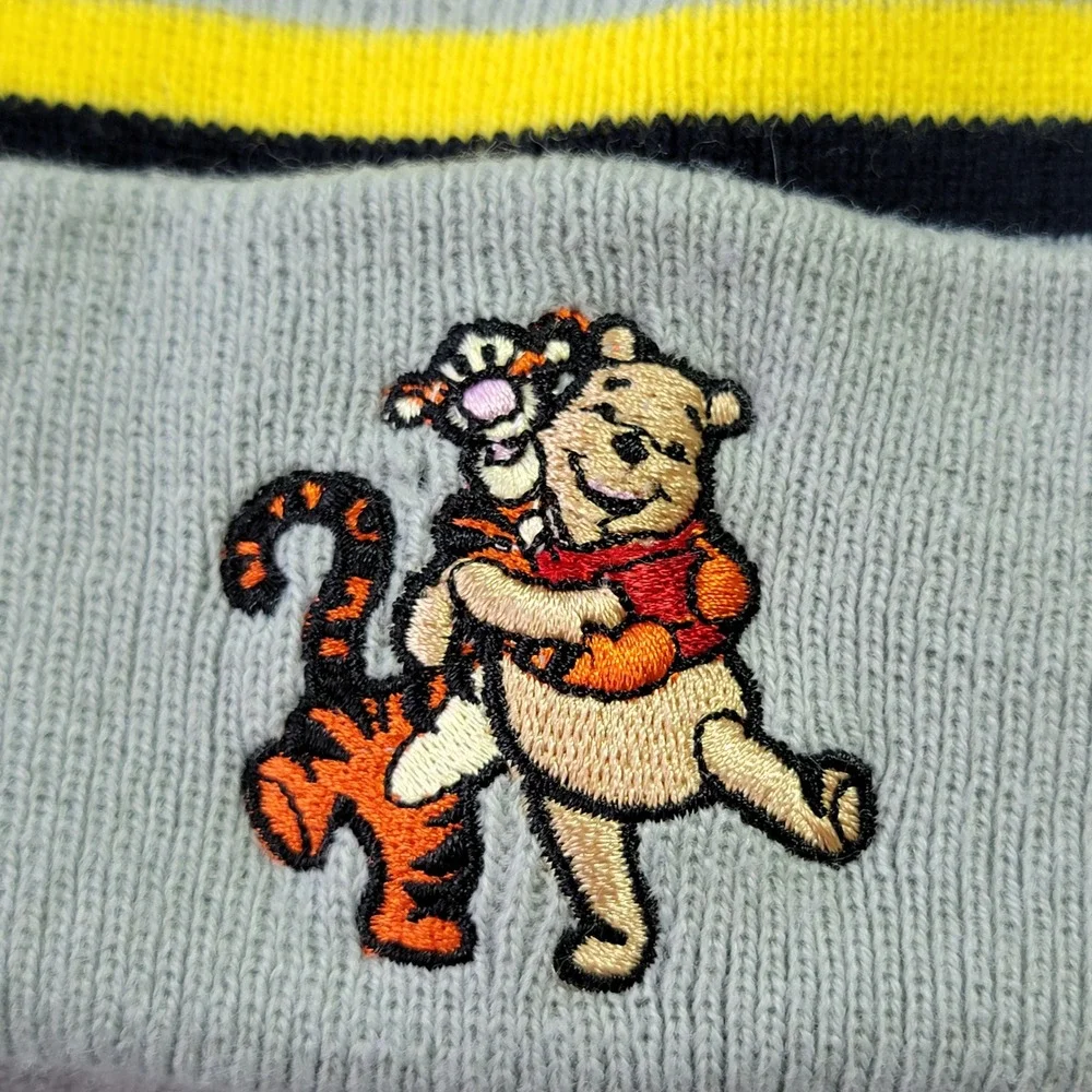 Vintage Disney Winnie the Pooh Tigger Kids  Size 3-7 Striped Beanie‎ Hat Y2K